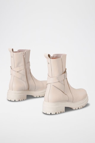 Bottines en cuir Faye - Crème