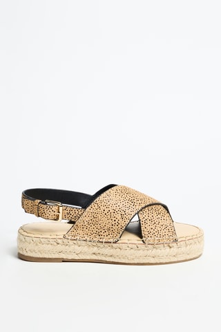 Sandales plateformes en cuir Hirma - Beige