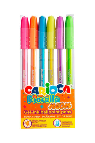 6 canetas esferográficas Fiorella Neon