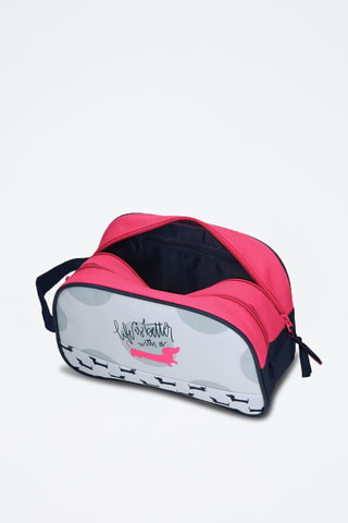 Bolsa de higiene - Azul-marinho e coral - Branco, azul e laranja