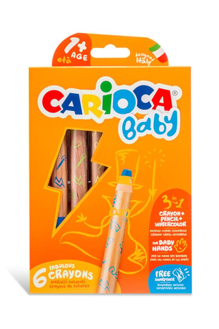 6 lápis Baby 3 em 1 - a partir dos 1 anos