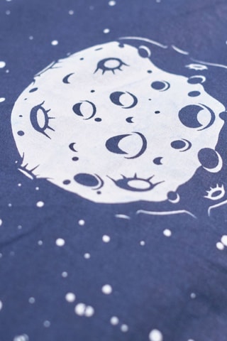 Parure de couette en coton Happy - Bleu marine