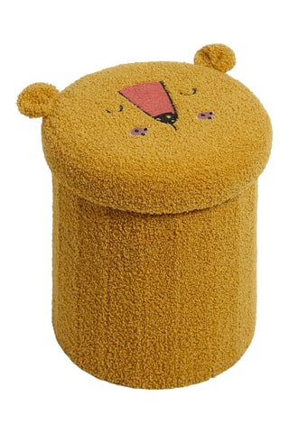 Pouf pliable "Le roi de la jungle" - 39 x 38 x 38 cm - Jaune