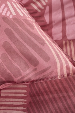 Parure de couette en coton 57 fils/cm² - Beige et rouge