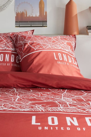 Parure de couette en coton 57 fils/cm² Java - Terracotta