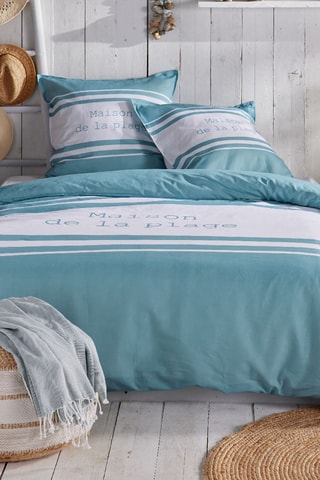 Parure de couette en coton 57 fils/cm² Maison de la plage - Bleu