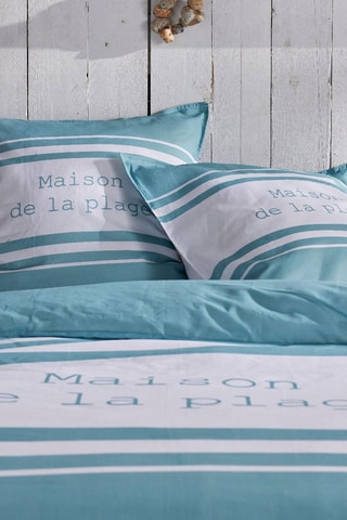 Parure de couette en coton 57 fils/cm² Maison de la plage - Bleu