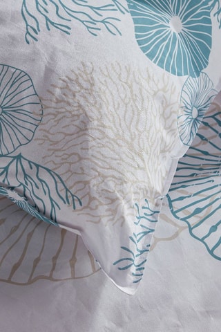Parure de couette en coton 57 fils/cm² Balade en Mer - Blanc