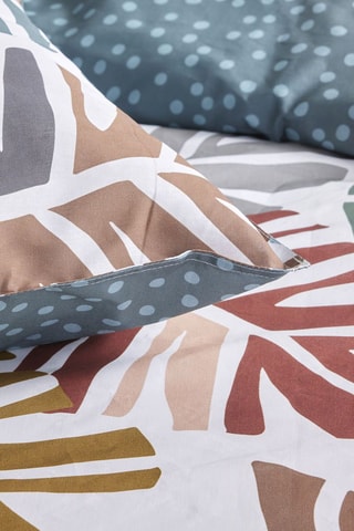 Parure de couette en coton 57 fils/cm² Sunshine - Bleu et marron