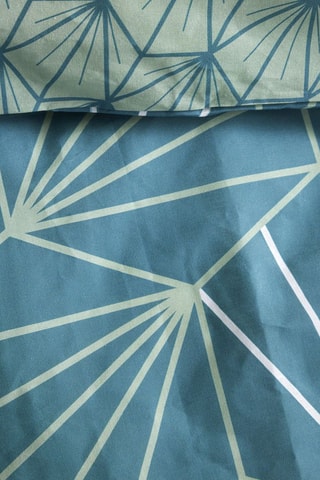 Parure de couette en coton 57 fils/cm² Sunshine - Bleu et vert