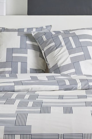 Parure de couette en coton 57 fils/cm² Sunshine - Bleu marine