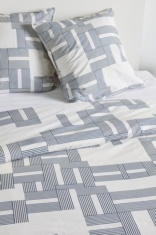 Parure de couette en coton 57 fils/cm² Sunshine - Bleu marine