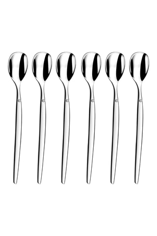 6 cuillères à glace et mazagran en acier inoxydable 18/0 épaisseur 2,0mm Jet Miroir
