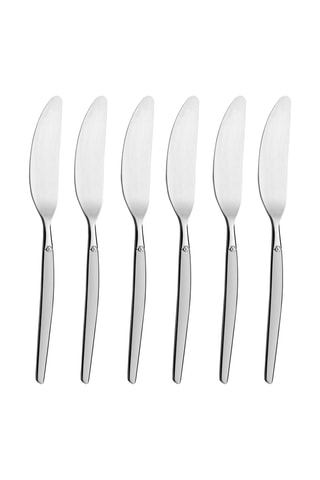 6 couteaux à beurre en acier inoxydable 18/0 épaisseur 2,0mm Jet Satin - 16,7 cm