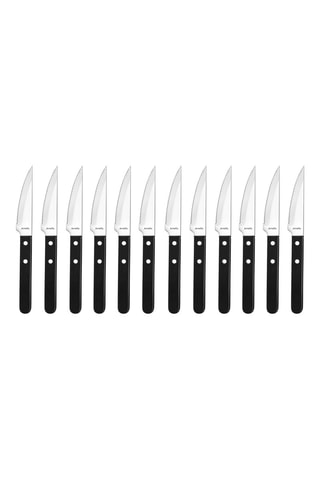 12 couteaux à steak en acier inoxydable - 33,5 x 6,8 x 5,5 cm