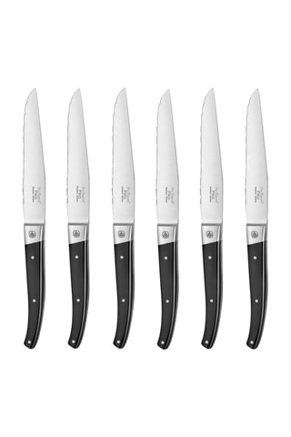 6 couteaux à steak en acier inoxydable 5Cr15MoV Pro - 11,5 cm