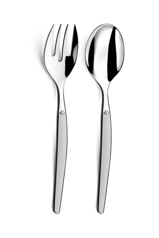 2 couverts à salade en acier inoxydable 18/0 épaisseur 2,5mm Jet Satin