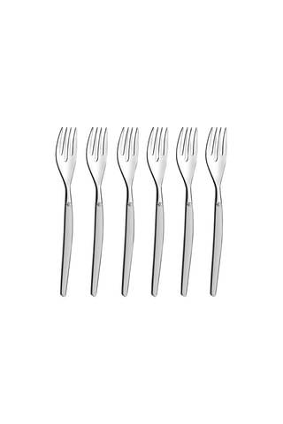 6 fourchettes à gâteau en acier inoxydable 18/0 épaisseur 2,0mm Jet Satin
