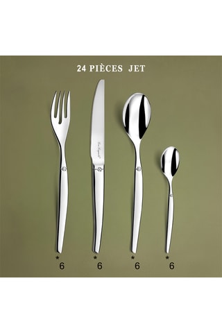 Cubertería de acero inoxidable 18/0 grosor 2,5 mm Jet Miroir - 24 piezas