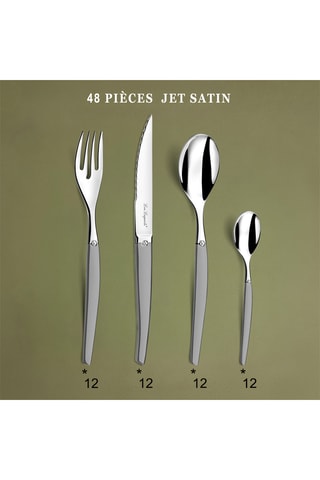 Cubertería de acero inoxidable 18/0 grosor 2,5 mm Jet Satin - 48 piezas