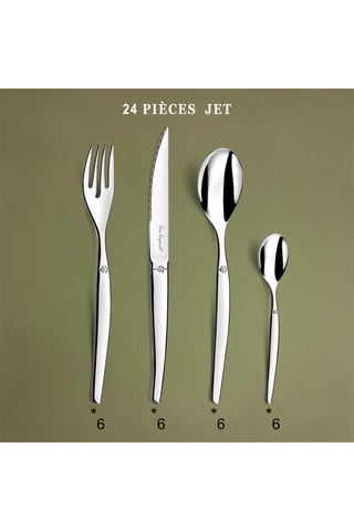Cubertería de acero inoxidable 18/0 grosor 2,5 mm Jet Miroir - 24 piezas