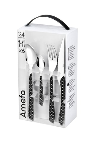 Ménagère en acier inoxydable Solstice Noir & Blanc - 24 pièces