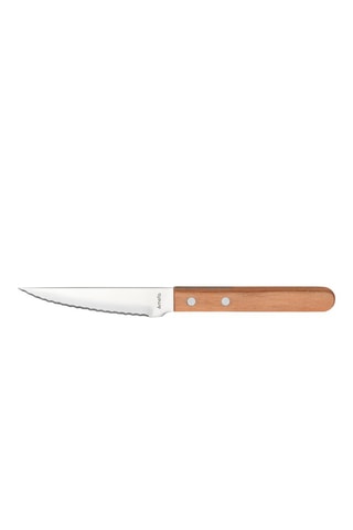 6 couteaux et 6 fourchettes Steak Pizza Bois en acier inoxydable et bois de pakka