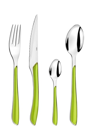 Ménagère en acier inoxydable Solstice Vert Anis - 24 pièces