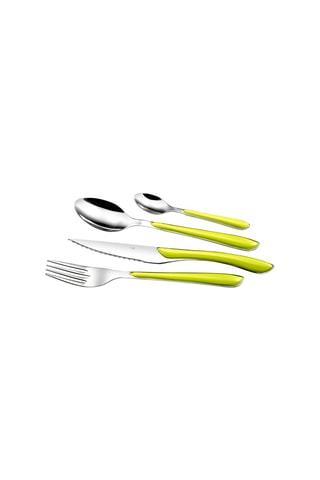Ménagère en acier inoxydable Solstice Vert Anis - 24 pièces