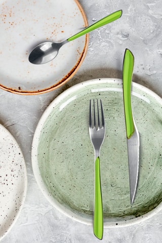 Ménagère en acier inoxydable Solstice Vert Anis - 24 pièces