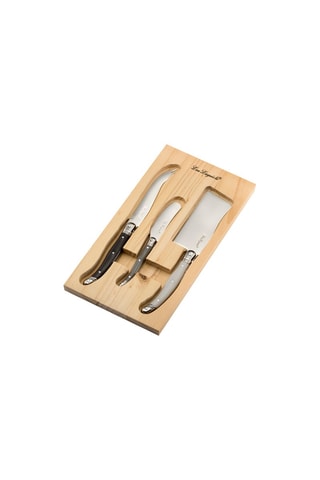 Coffret en bois avec 3 couverts de service à fromage Tradition