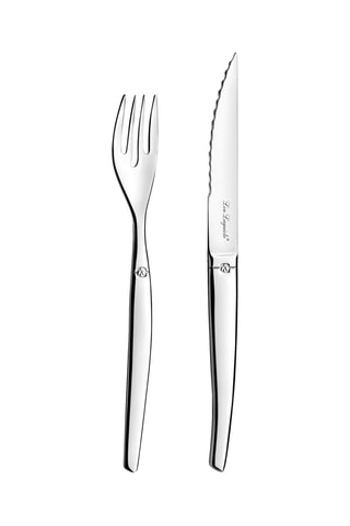 Juego de postre de acero inoxidable 18/0 grosor 2,5 mm Jet Miroir - 12 piezas