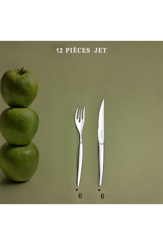 Juego de postre de acero inoxidable 18/0 grosor 2,5 mm Jet Miroir - 12 piezas