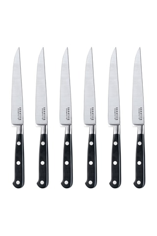 6 couteaux à steak en acier inoxydable 13/0 Sabatier Trompette - 26,2 cm