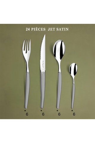 Cubertería de acero inoxidable 18/0 grosor 2,5 mm Jet Satin - 24 piezas