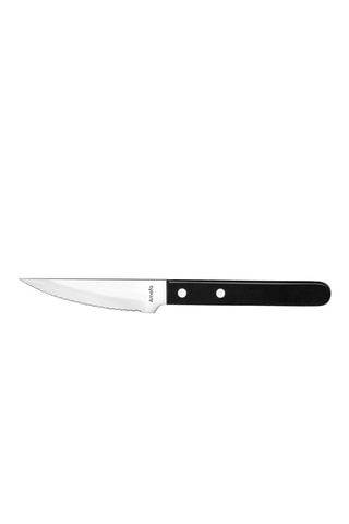 6 couteaux en acier inoxydable et bois de pakka Steak Pizza Jumbo Noir - 12 cm
