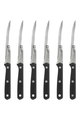 6 couteaux à steak en acier inoxydable - 22,5 cm