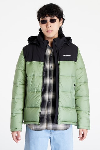 Anorak con capucha - Negro y verde
