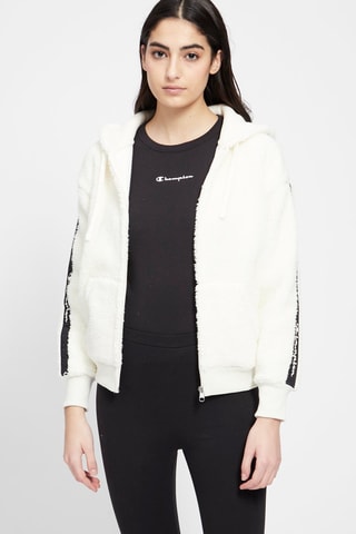 Fleece Sweater met Capuchon - Wit en zwart