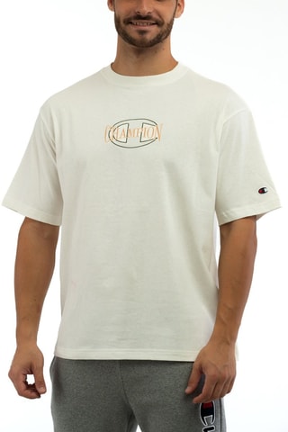 Camiseta - Blanco, negro y naranja