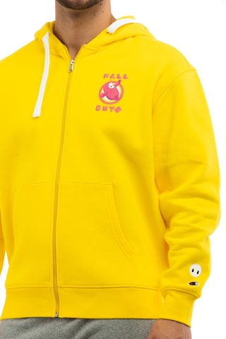 Sweater met Capuchon - Geel - Geel en roze