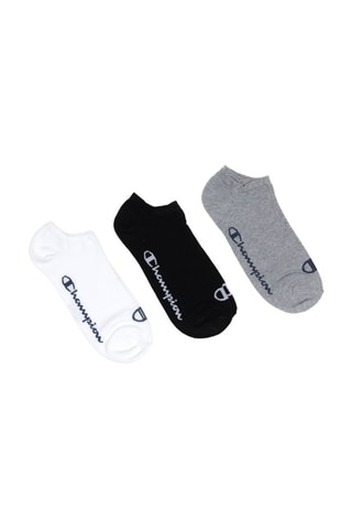 3 pares de calcetines cortos - Blanco, negro y gris jaspeado - Blanco, negro y gris