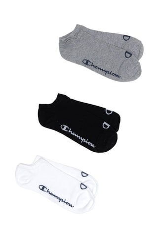 3 pares de calcetines cortos - Blanco, negro y gris jaspeado - Blanco, negro y gris