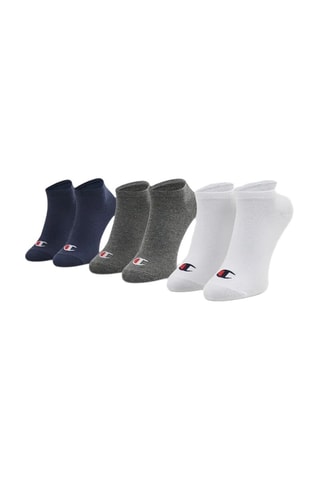3 pares de calcetines cortos - Blanco, azul marino y gris oscuro jaspeado - Gris