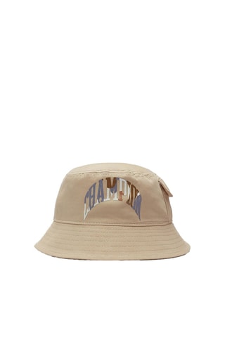 Gorro bucket - Blanco y beige
