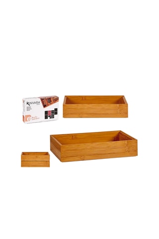 Stapelbare Bamboe Organizer - 23 x 15 x 5 cm