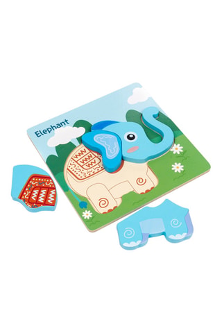 Houten Puzzel Olifant - 4-delig - Vanaf 3 Jaar