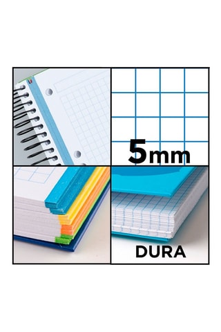 5 Ruitschriften met Spiraal - 120 Vellen - Rood en Blauw - 21 x 29,7 x 2 cm