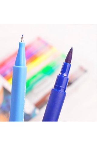 12 Viltstiften met Dubbele Punt - 12 Inktkleuren