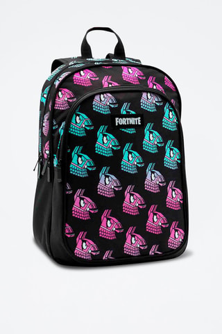 Rugtas Lama Fortnite - Zwart - Zwart, roze en groen